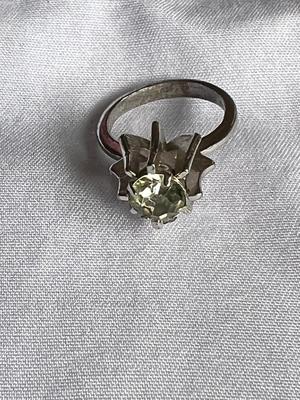 Vintage Sterling Silver Rhinestone Ring