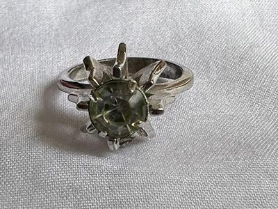 Vintage Sterling Silver Rhinestone Ring