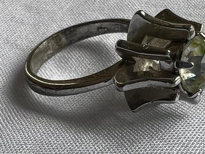 Vintage Sterling Silver Rhinestone Ring