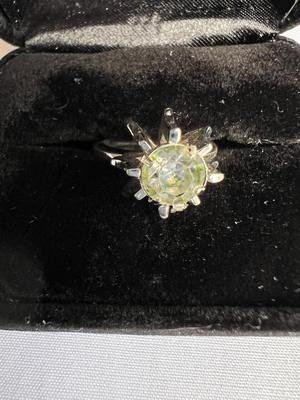 Vintage Sterling Silver Rhinestone Ring