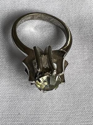 Vintage Sterling Silver Rhinestone Ring