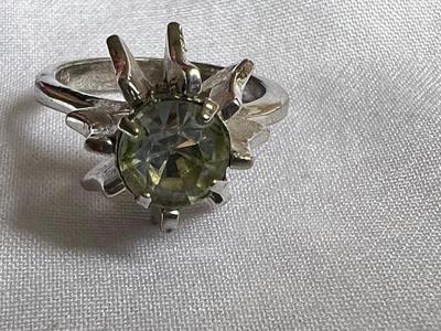 Vintage Sterling Silver Rhinestone Ring