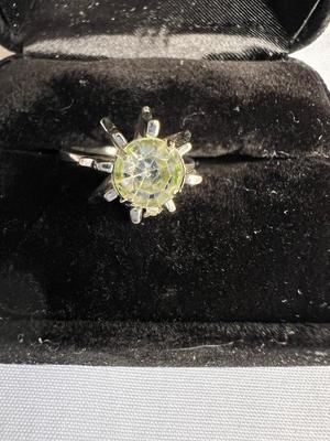 Vintage Sterling Silver Rhinestone Ring