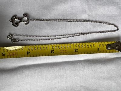 Sterling Silver Diamond Chip Dog Necklace