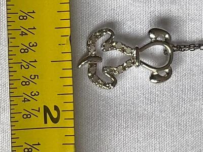 Sterling Silver Diamond Chip Dog Necklace