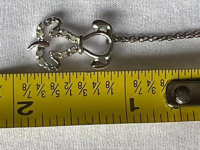 Sterling Silver Diamond Chip Dog Necklace