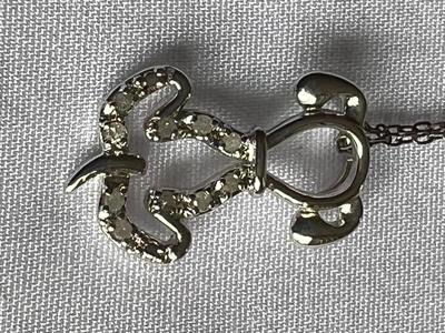 Sterling Silver Diamond Chip Dog Necklace