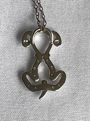 Sterling Silver Diamond Chip Dog Necklace