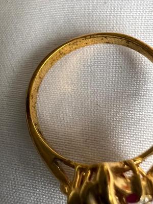 Ruby-like cubic zirconia Ring