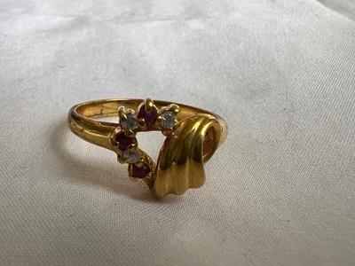 Ruby-like cubic zirconia Ring