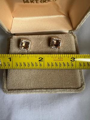 Topaz colored pierced studs