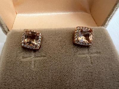Topaz colored pierced studs