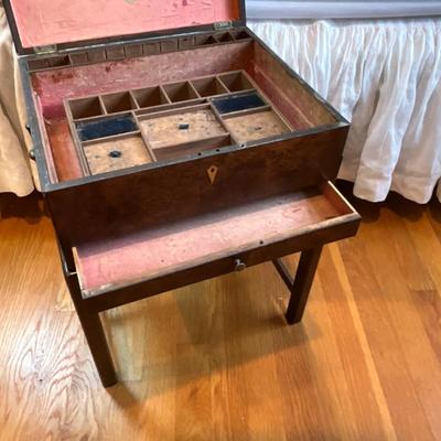 M243 Antique English Writing/Sewing Box