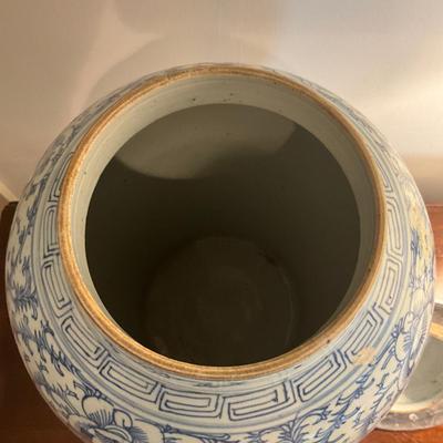 M245 Antique Chinese Double-Happiness Temple Jar On Stand