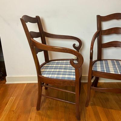 M251 Country Style Scroll Arm Ladderback Chairs With Down Cushions