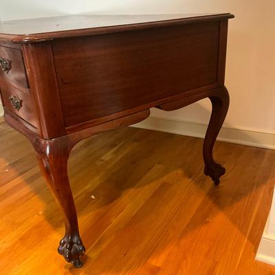 M256 Antique George III Mahogany Chippendale Partners Desk