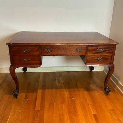 M256 Antique George III Mahogany Chippendale Partners Desk