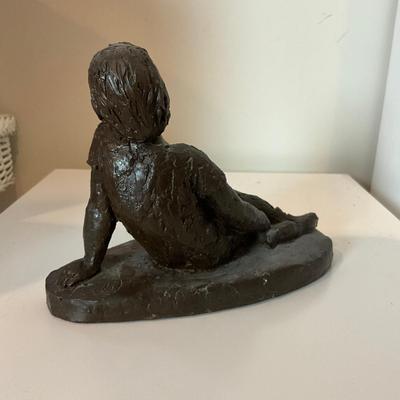 M259 Day Dreamer Girl Bronze Resin Sculpture by Karin Jonzen (1914-1998)