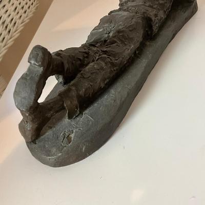 M260 Boy Reading Cast Bronze On Resin Sculpture by Karin Jonzen (1914-1998)