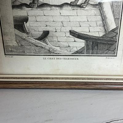 M265 "Le Chat Des Chartreux" Etching by Louis Simon Lempereur and Cat Print