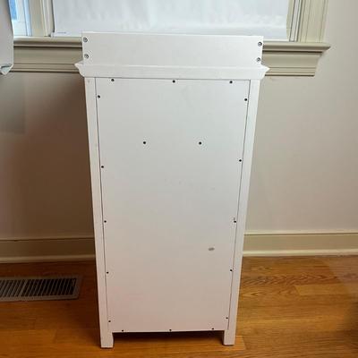 M270 Small White Side Cabinet With Glass Knobs
