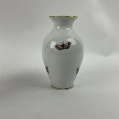 D277 Herend Rothschild Bird Vase, Pot Dish & Leaf Dish