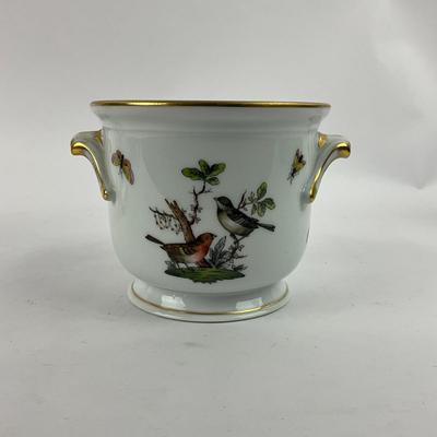 D277 Herend Rothschild Bird Vase, Pot Dish & Leaf Dish