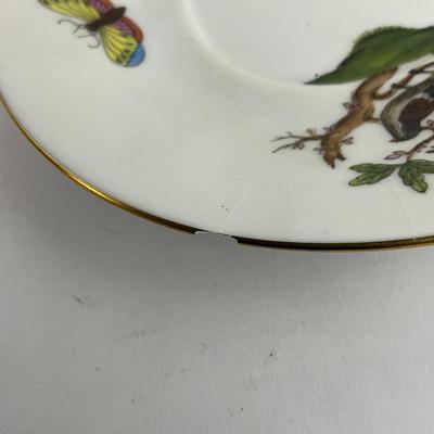 D278 Herend Rothschild Bird Small Teapot With Two Demitasse Cups With Matching Saucers