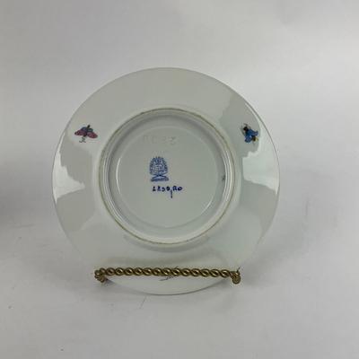 D278 Herend Rothschild Bird Small Teapot With Two Demitasse Cups With Matching Saucers