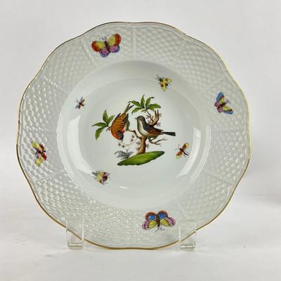 D282 Herend Rothschild Bird Rimmed Soup Plates