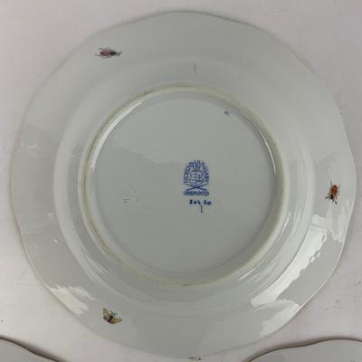 D282 Herend Rothschild Bird Rimmed Soup Plates