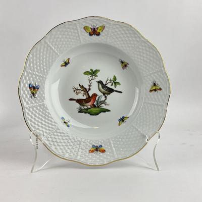 D282 Herend Rothschild Bird Rimmed Soup Plates