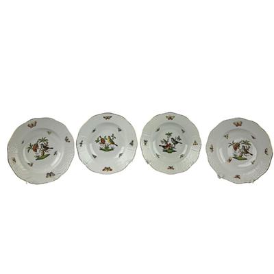 D282 Herend Rothschild Bird Rimmed Soup Plates