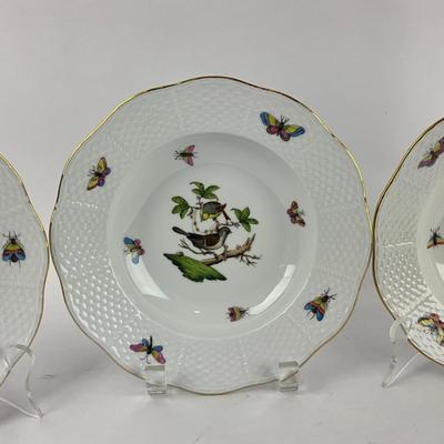 D283 Herend Rothschild Bird Rimmed Soup Plates