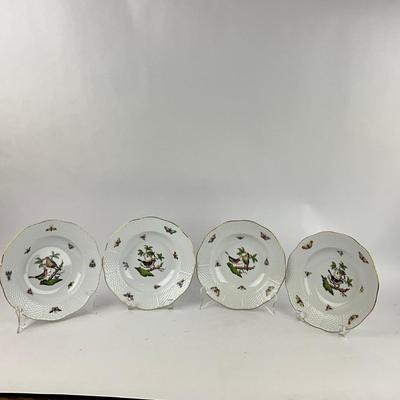 D283 Herend Rothschild Bird Rimmed Soup Plates