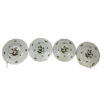 D283 Herend Rothschild Bird Rimmed Soup Plates