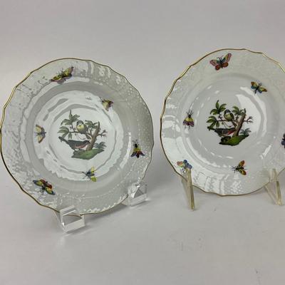 D285 Five Herend Rothschild Bird Bread & Butter Plates