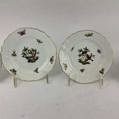 D285 Five Herend Rothschild Bird Bread & Butter Plates