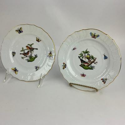 D285 Five Herend Rothschild Bird Bread & Butter Plates