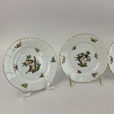 D286 Five Herend Rothschild Bird Bread & Butter Plates