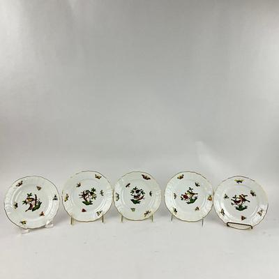 D286 Five Herend Rothschild Bird Bread & Butter Plates