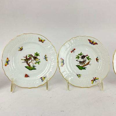 D286 Five Herend Rothschild Bird Bread & Butter Plates
