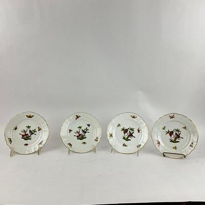 D287 Four Herend Rothschild Bird Bread & Butter Plates