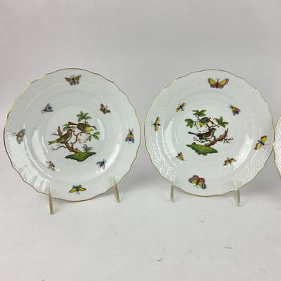 D291 Four Herend Rothschild Bird Salad Plates
