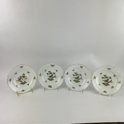 D291 Four Herend Rothschild Bird Salad Plates