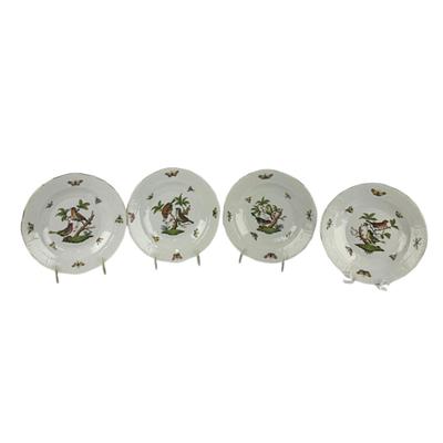D292 Four Herend Rothschild Bird Dessert Plates