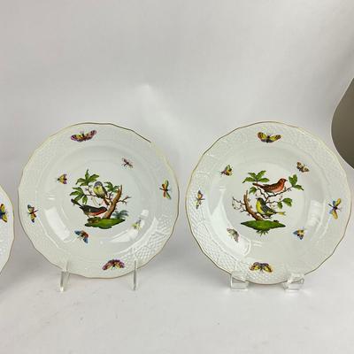 D292 Four Herend Rothschild Bird Dessert Plates
