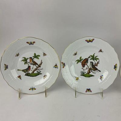 D292 Four Herend Rothschild Bird Dessert Plates