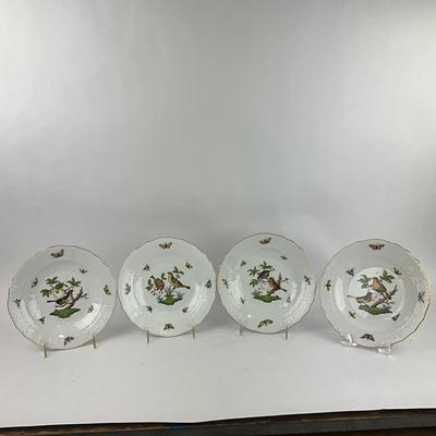 D293 Four Herend Rothschild Bird Dessert Plates