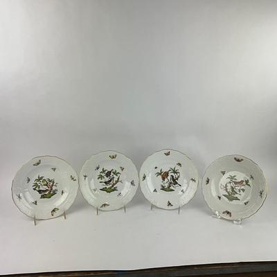 D294 Four Herend Rothschild Bird Dessert Plates